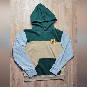 Coca Cola Green and Tan Hoodie Sweater Size Large